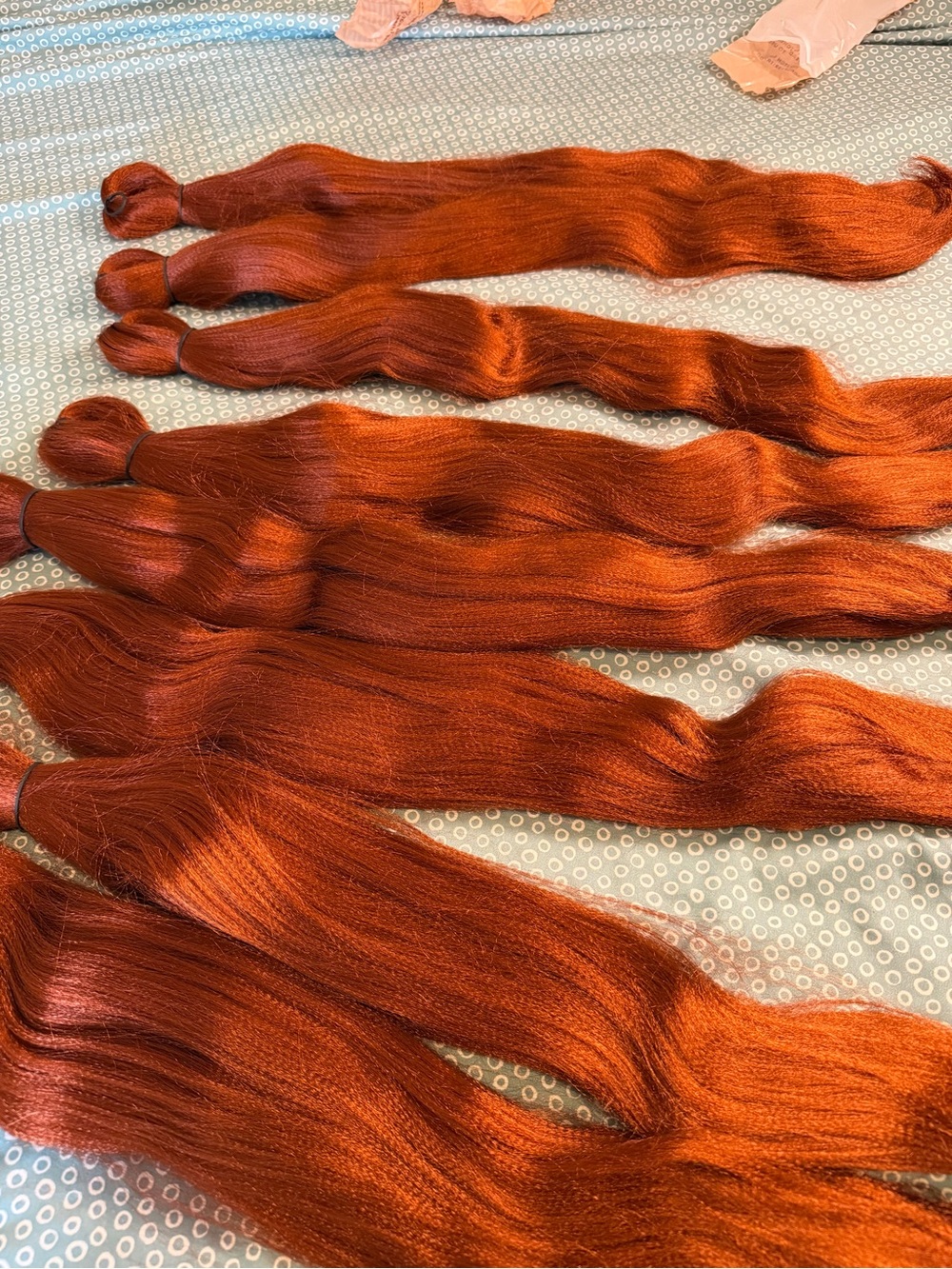 Premium Copper Red Synthetic Hair Extensions - Vibrant Copper Red